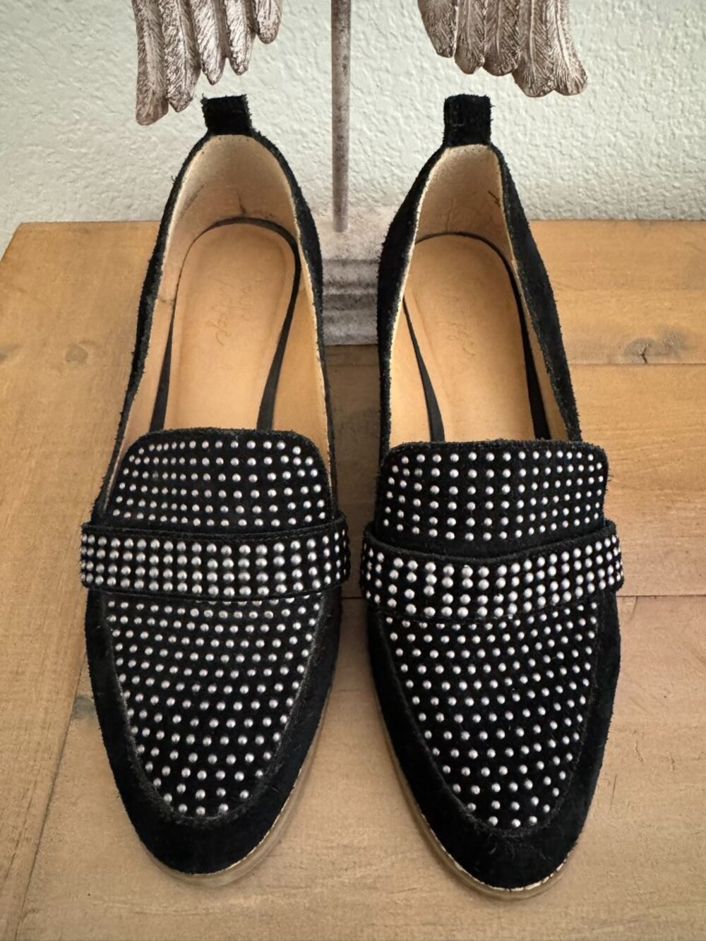 Crown Vintage Lorina Studded Suede Loafers 7.5
